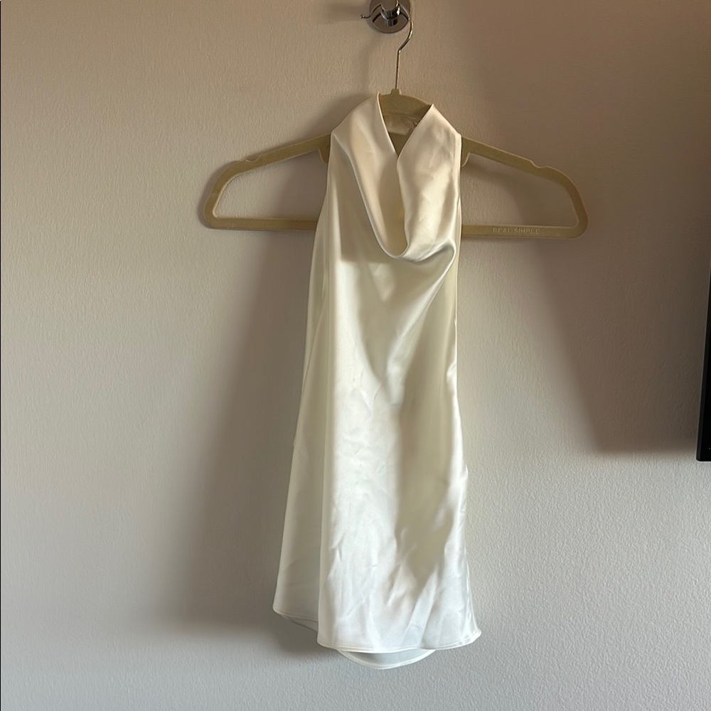 Zara White Halter Neck Blouse